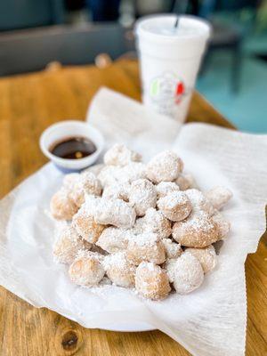 Zeppoli with chocolate dipping sauce