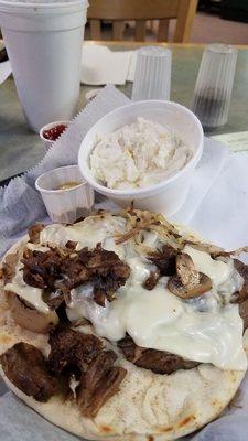 Delicious Chicken Velvet Soup & a Steak Pita Melt.