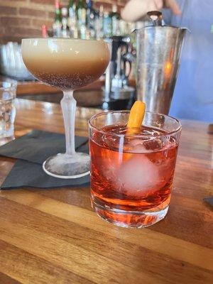 Espresso martini & Negroni