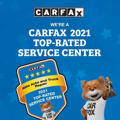 We were lucky enough to be voted a CarFax 2021 Top-Rated Service Center! Thank you to everyone who voted and supports us.