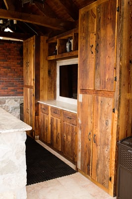 Custom outdoor kitchen cabinetry.