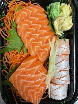 All salmon sashimi