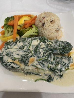 Salmon with coconut sauce