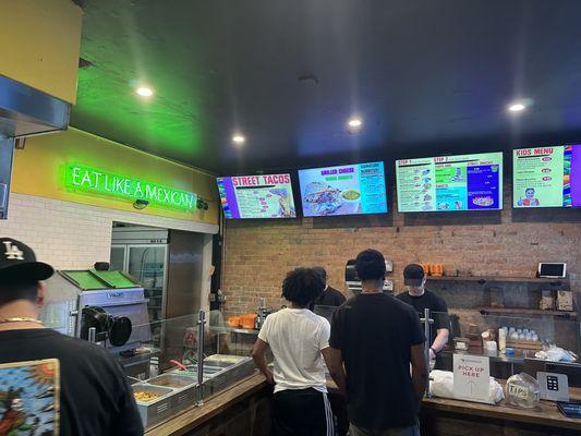 Counter and menu