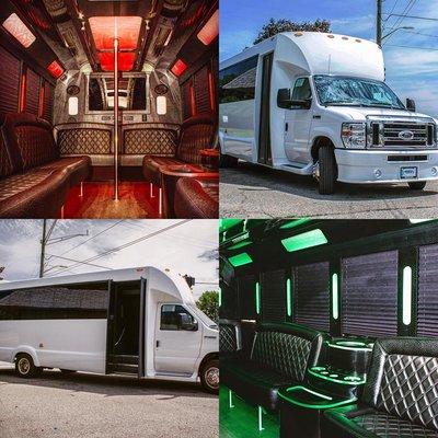 Brand new 22 passenger party bus with dance pole and ALL the other amenities you could want.