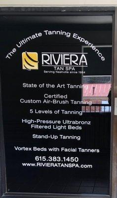 This is the window when you leave. They offer everything you could imagine for getting you tan!