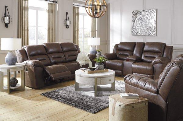 Brown Reclining Sofa and Loveseat by Ashley Furniture!