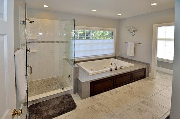 Master Bath Remodel with Frameless Shower and Soaking Tub. Remodel in Fairfax Station, VA