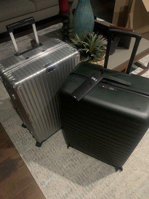 My dented, handle missing , falling apart Rimowa vs my AWAY!