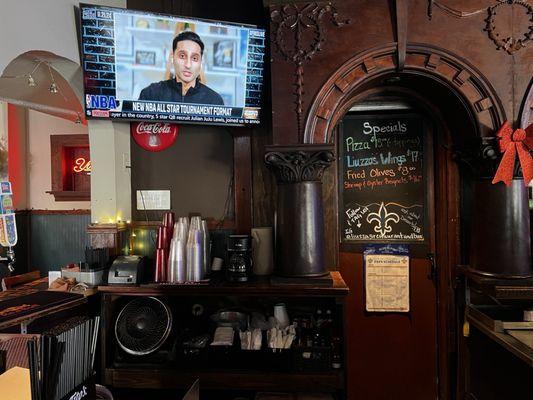 Behind the bar..