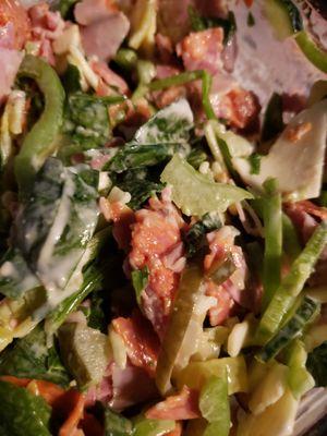 This is the Italian BMT chopped salad.(Any sandwich you can turn into a salad).