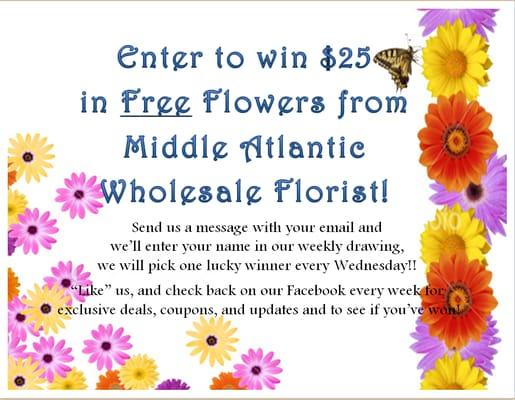 Free flower drawing weekly!