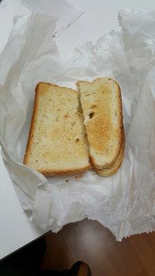 Sad.  Is it that hard to cut toast evenly? Slow service, rude owner.  Don't eat here