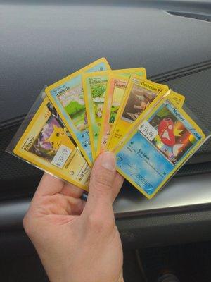 Some cards we found at very reasonable prices! Toys r Us Magikarp and red cheeks Pikachu were The most exciting ones.