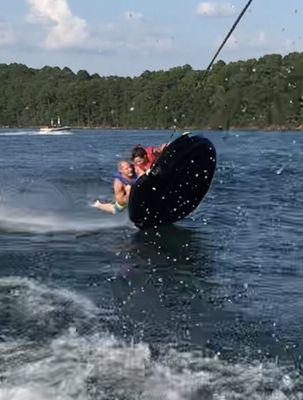 A little tubing fun on the lake