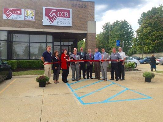 CCR 35th Anniversary Open House Celebration featuring members of the Sterling Heights Chamber of Commerce.