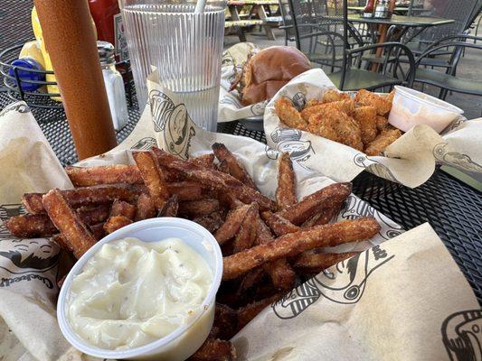 Cajun tots and sweet potato fries