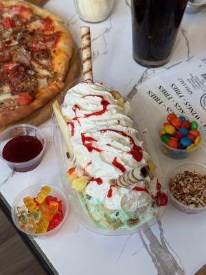 Banana Split and Pizza