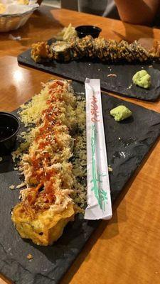 California roll and crunchy roll