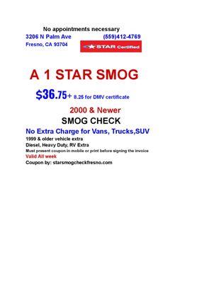 $36.75 smog check