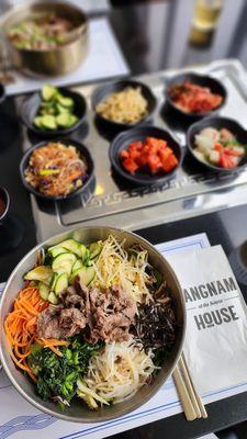 Bibimbap and side dishes