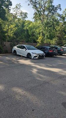 Cars constantly left on blocks.