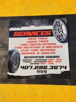 Service's, provided by Los Carnales Tires