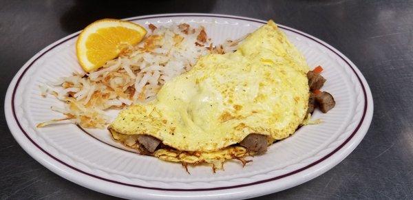 Build your own omelet with your choice of any breakfast side and toast!