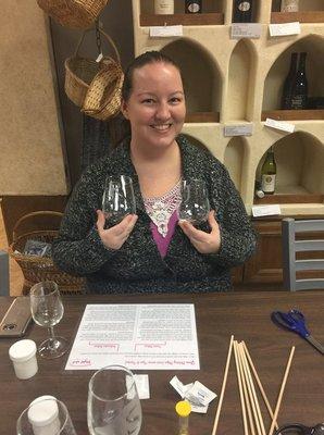 Wine Glass Etching Class w/one glass of wine provided