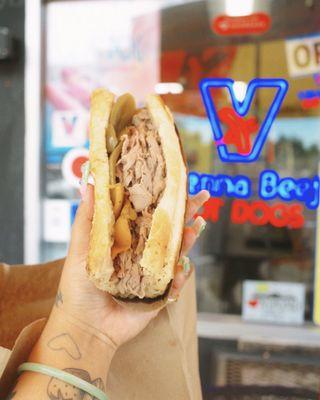 Famous Chicago Italian Beef Sandwich