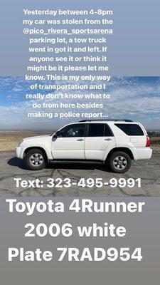 This is my car if you see it please text the number