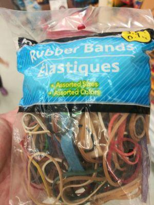 Lots of rubber bands for a dollar. I wanted to make a rubber band ball.