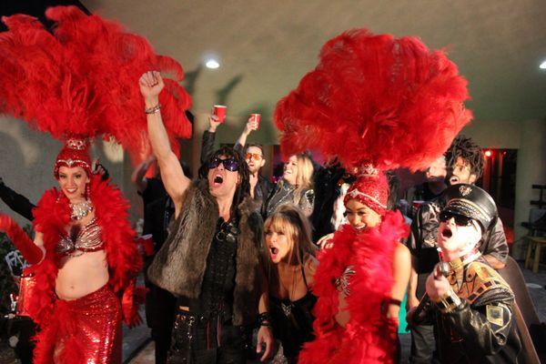 Vintage Vegas Entertainment Showgirls during the shoot of SWAGGERMOUITH - Let It Roll music video