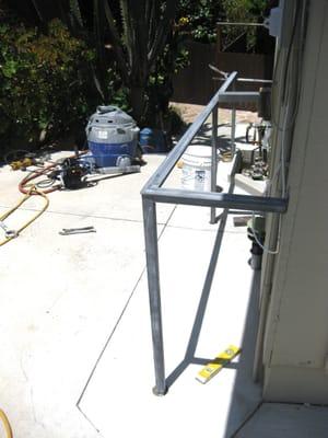 my exterior custom handrail being installed