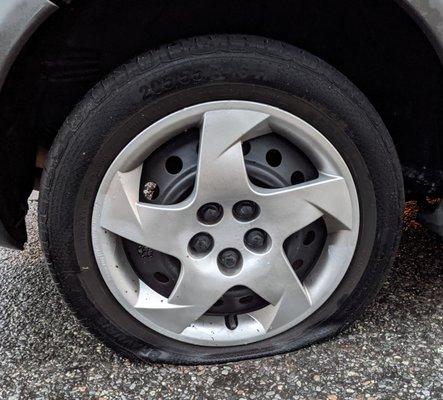 This is what we call, a flat tire