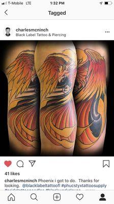 The Phoenix, Blessed to me by Charles McNinch and Black Label Tattoos!