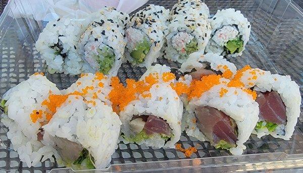 Sunset roll and California Roll