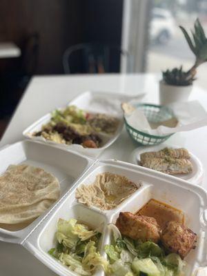 Chicken Kebab Plate, Beef Kebab Plate, Baklava, Pita