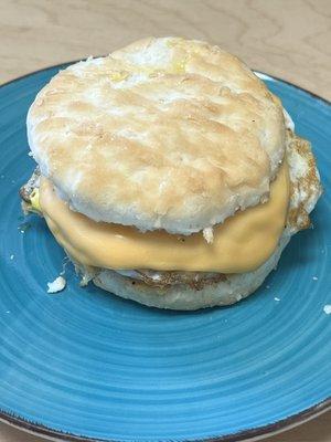 Sausage, egg, and cheese biscuit