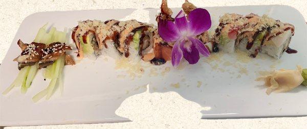 Rainbow dragon roll