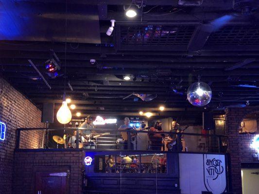 Live Music Stage above the dance floor