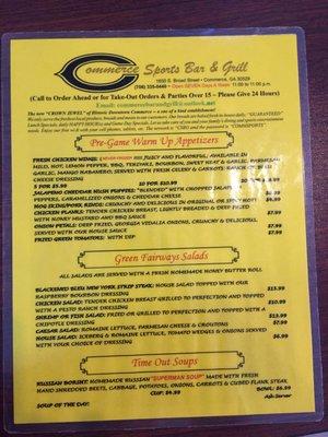 Menu front