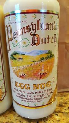 The best egg nog, normally seasonal but they had some left. A must try