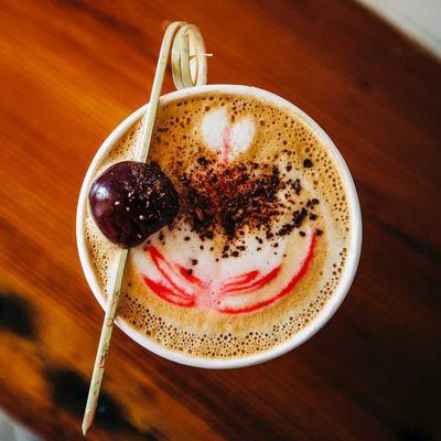 Chocolate-Cherry Truffle latte!