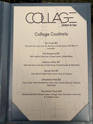 Cocktail menu