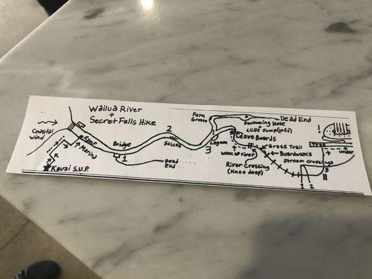 Hand drawn map, don't leave without one