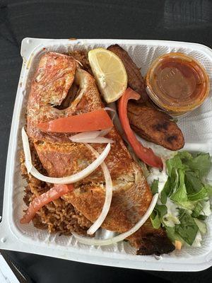 Red Snapper (Baked) with Jollof Rice (Side Order)