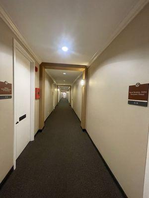 Hallway to the clinics on the ground floor