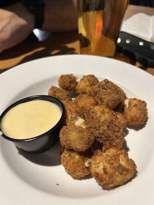 Pretzel crusted cheese curds