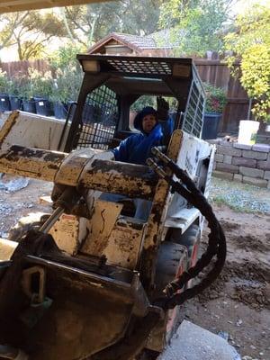 They broke and hauled off over 40 yds of old buckled up concrete in one day!